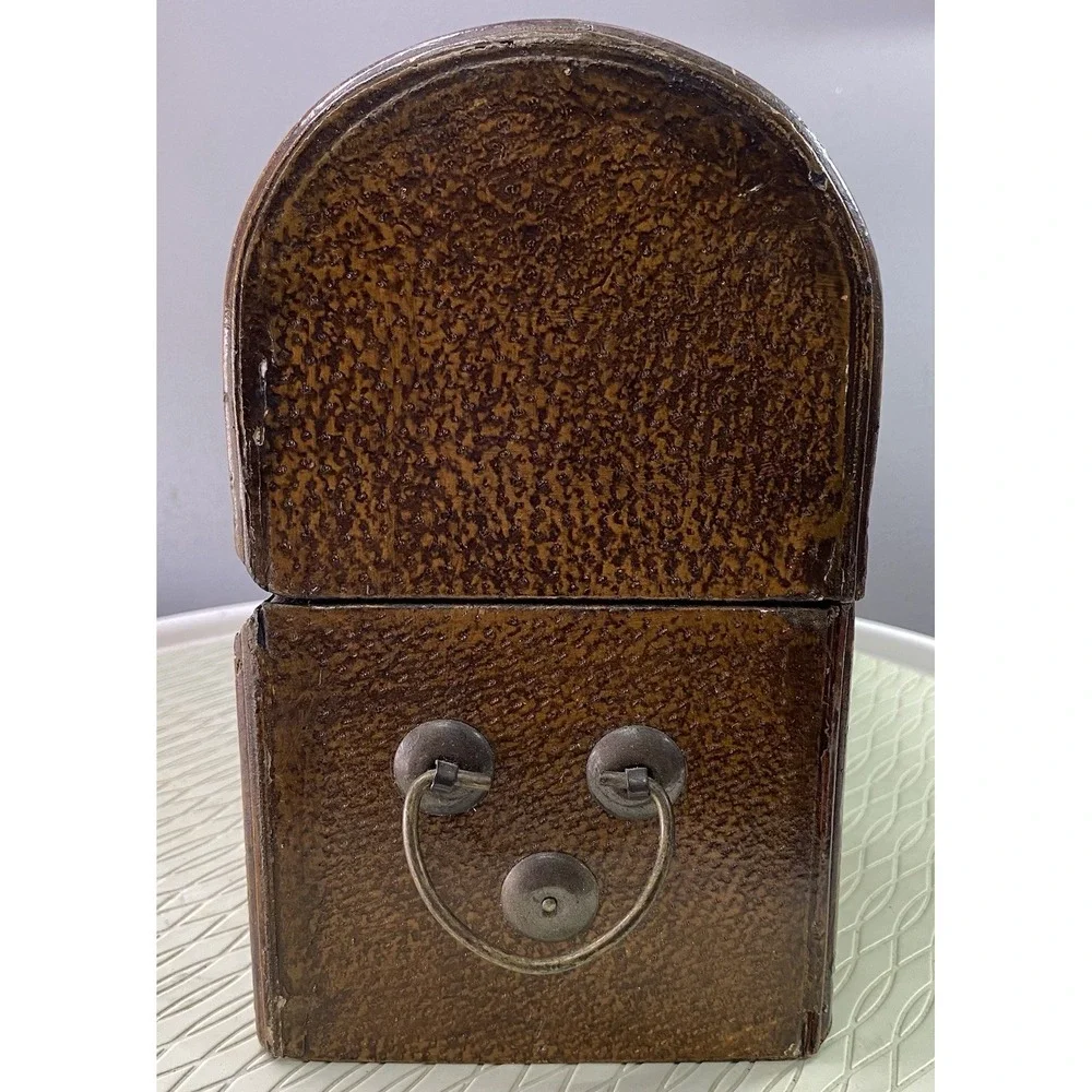 Vintage Decorative Wooden Keepsake Jewelry‎ Treasure Chest Storage Box W/Clasp